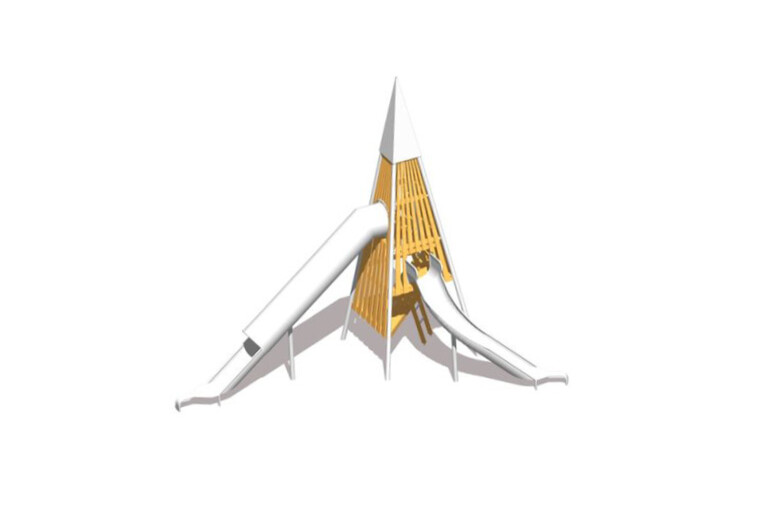 3D rendering af Legetårn - stor pyramide legetårn