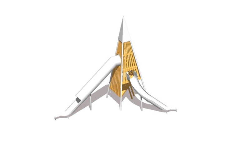 3D rendering af Legetårn - stor pyramide legetårn