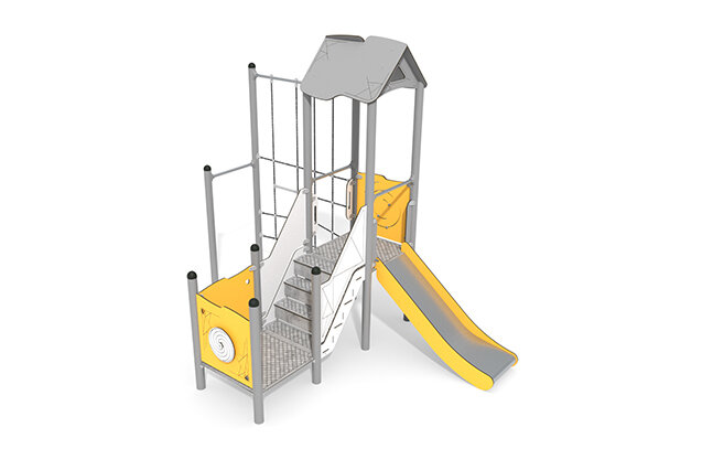 3D rendering af Legetårn - Active tårn platform klatrenet