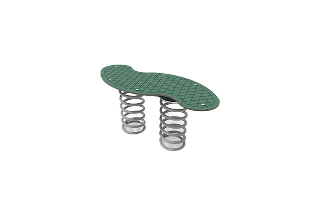 3D rendering af Vippe – springplatform grøn l 103 cm