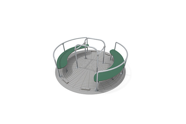 3D rendering af Karrusel – til 2 kørestole grøn Ø249 cm