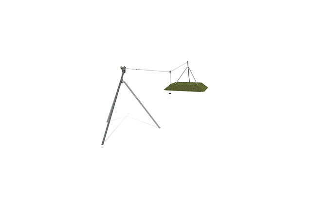 3D rendering af Svævebane - enkelt stål 25,1 m skråning