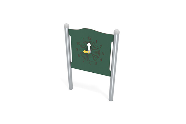 3D rendering af Aktivitetstavle - ur med visere grøn