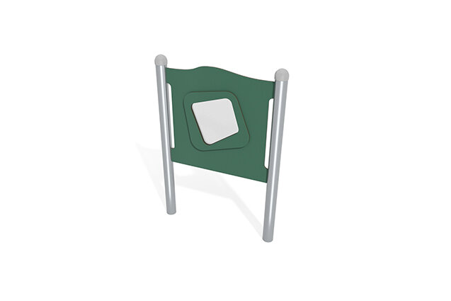 3D rendering af Aktivitetstavle - panel med spejl grøn