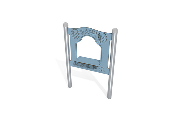 3D rendering af Aktivitetstavle - bankdisk / købmandsdisk blå