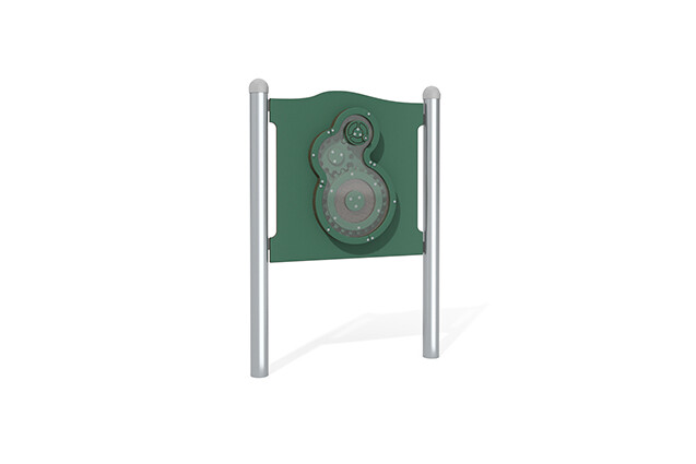 3D rendering af Aktivitetstavle - drej tandhjulene grøn