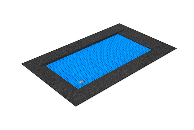 3D rendering af Trampolin - kørestolsvenlig med nedkørselsramper