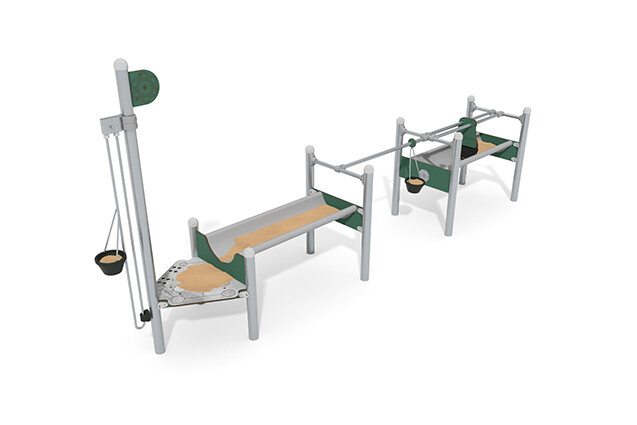3D rendering af Sandkasse - Mini sandlegesystem m. sandhejs