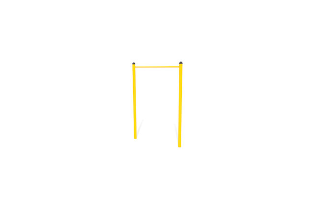 3D rendering af Fitness - Street workout pull-up bar gul
