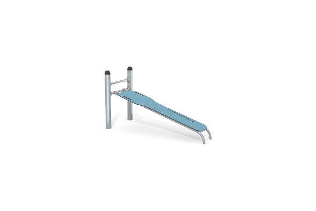 3D rendering af Fitness - Street Workout Inox træningsbænk skrå blå