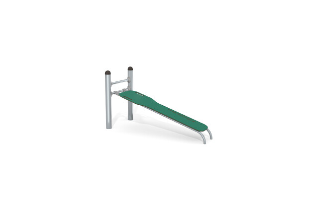 3D rendering af Fitness - Street Workout Inox træningsbænk skrå grøn