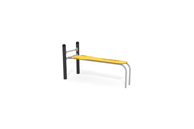 3D rendering af Fitness - Street workout træningsbænk lige gul