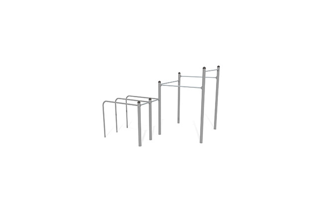 3D rendering af Fitness - Street workout multiredskab 2 grå