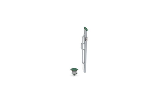 3D rendering af Fitness - Outdoor Inox standing twister grøn