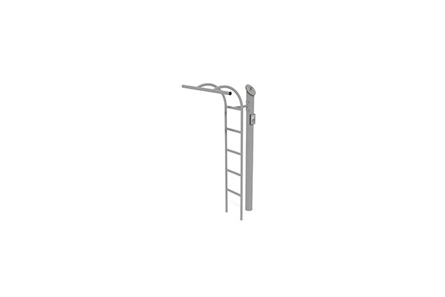 3D rendering af Fitness - Outdoor pull-up ribbe grå