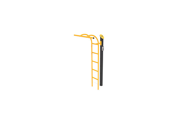 3D rendering af Fitness - Outdoor pull-up ribbe gul