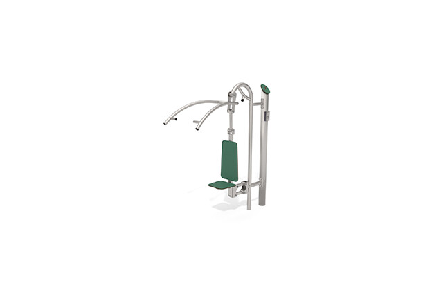 3D rendering af Fitness - Outdoor Inox lat pulldown grøn