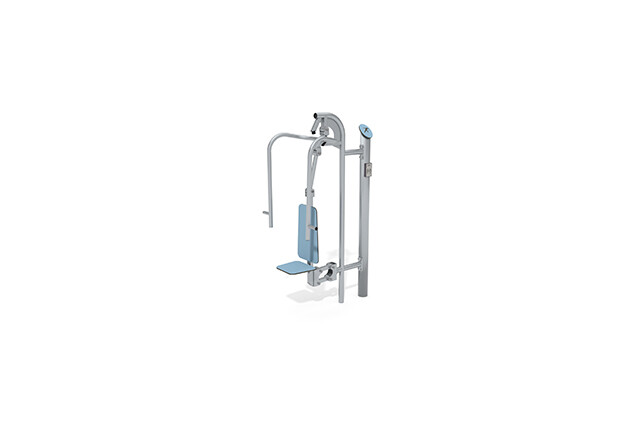 3D rendering af Fitness - Outdoor Inox brystpres blå