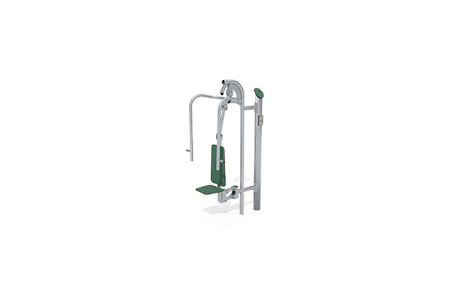 3D rendering af Fitness - Outdoor Inox brystpres grøn