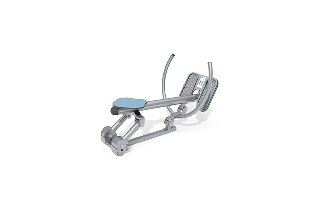 3D rendering af Fitness - Outdoor Inox romaskine blå