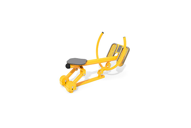 3D rendering af Fitness - Outdoor romaskine gul