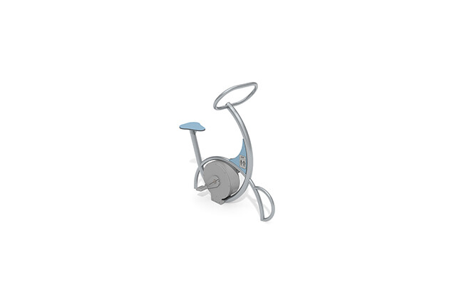 3D rendering af Fitness - Outdoor Inox motionscykel blå