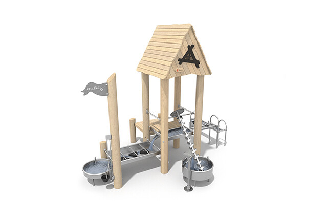 3D rendering af Vandleg - vandlegesystem m vandværk robinie