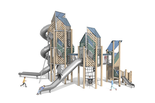 3D rendering af Legetårn - Mega Robinie 7