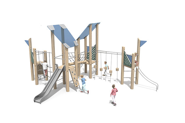 3D rendering af Legetårn - Mega Robinie 10