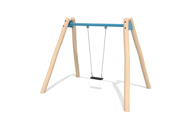 3D rendering af Gyngestativ - Robinia Scandic klassisk sæde
