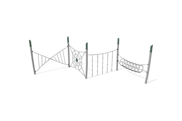 3D rendering af Junglebane - Acrobat forhindringsbane 4 grøn/sort