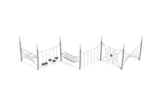 3D rendering af Junglebane - Acrobat forhindringsbane 5 grå/beige