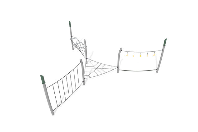 3D rendering af Junglebane - Acrobat forhindringsbane 8 grøn/sort