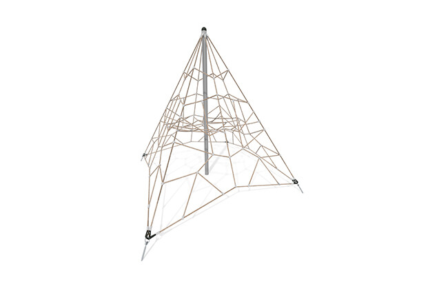 3D rendering af Klatrenet - Acrobat pyramide 1 grå/beige