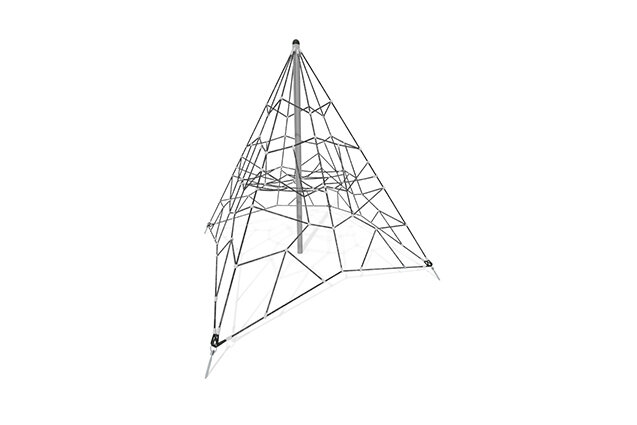3D rendering af Klatrenet - Acrobat pyramide 1 grå/sort