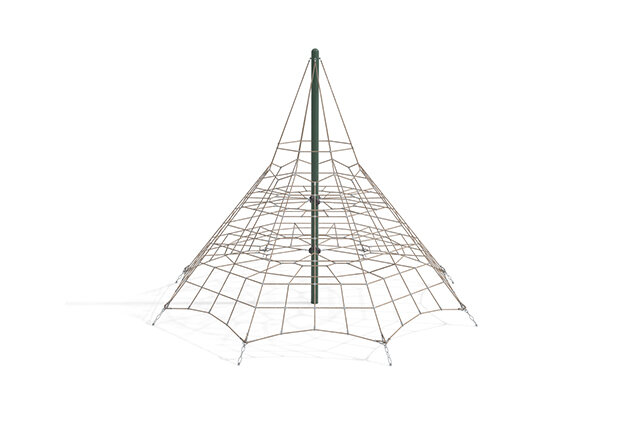 3D rendering af Klatrenet - Acrobat pyramide 3 grøn/beige