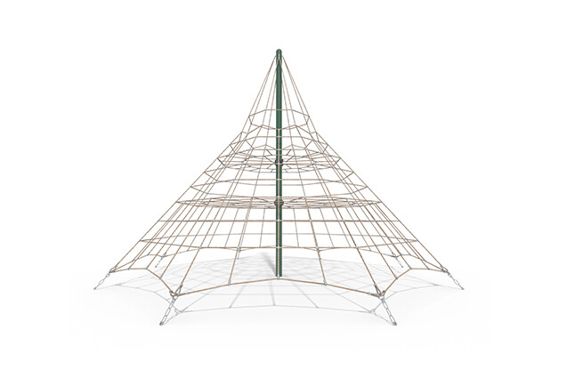 3D rendering af Klatrenet - Acrobat pyramide 4 grøn/beige
