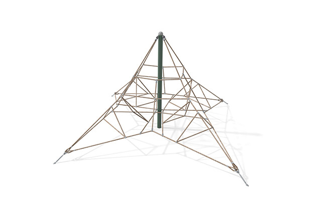 3D rendering af Klatrenet - Acrobat pyramide 5 grøn/beige
