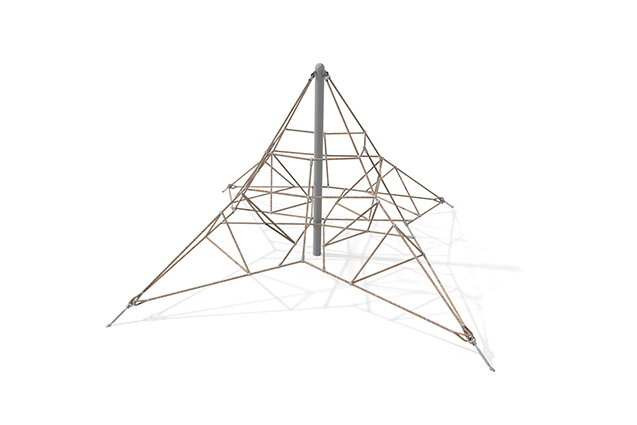 3D rendering af Klatrenet - Acrobat pyramide 5 grå/beige