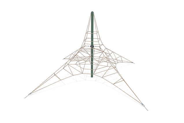 3D rendering af Klatrenet - Acrobat pyramide 6 grøn/beige
