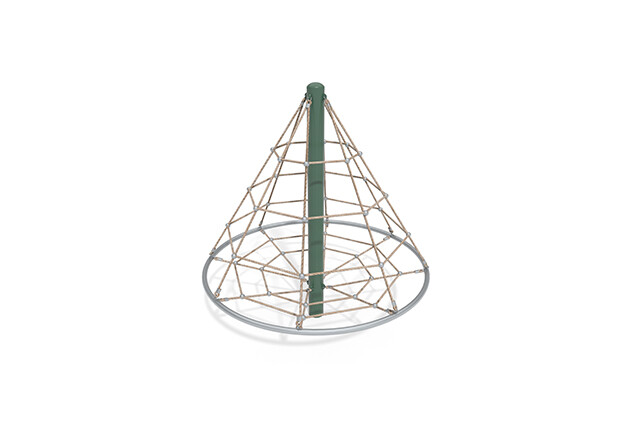 3D rendering af Klatrenet - Acrobat kegle 1 grøn/beige