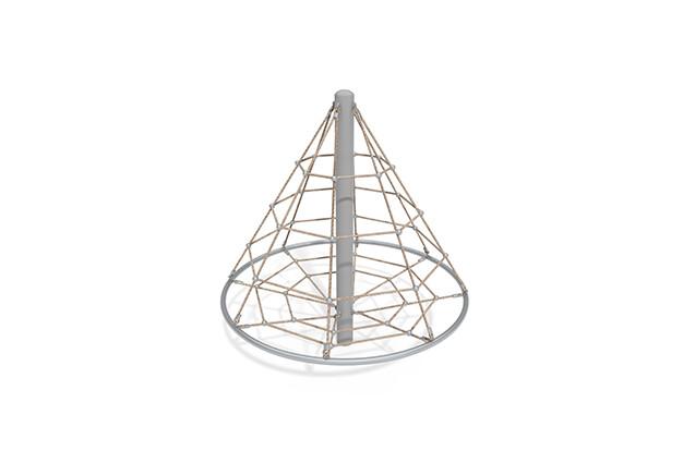 3D rendering af Klatrenet - Acrobat kegle 1 grå/beige
