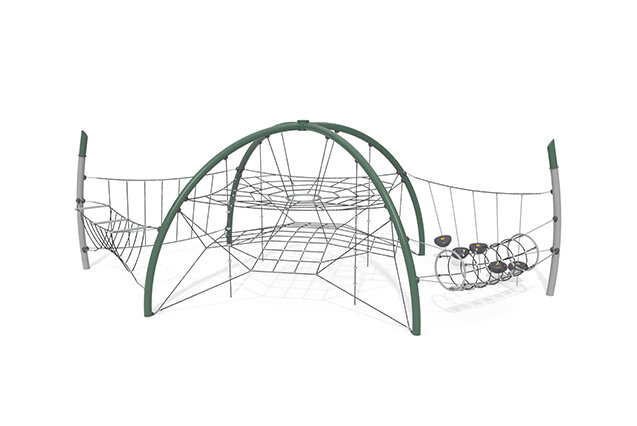 3D rendering af Klatrenet - Acrobat kuppel 2 grøn/sort
