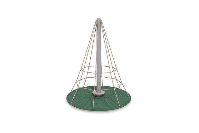 3D rendering af Klatrenet - Acrobat roterende pyramide grøn/beige