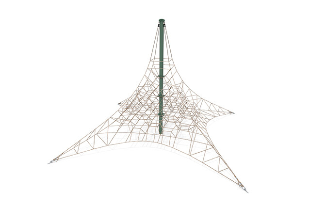 3D rendering af Klatrenet - Acrobat pyramide 8 grøn/beige