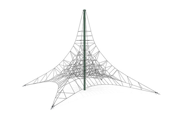 3D rendering af Klatrenet - Acrobat pyramide 9 grøn/sort