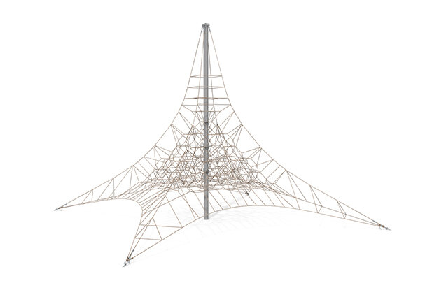3D rendering af Klatrenet - Acrobat pyramide 9 grå/beige