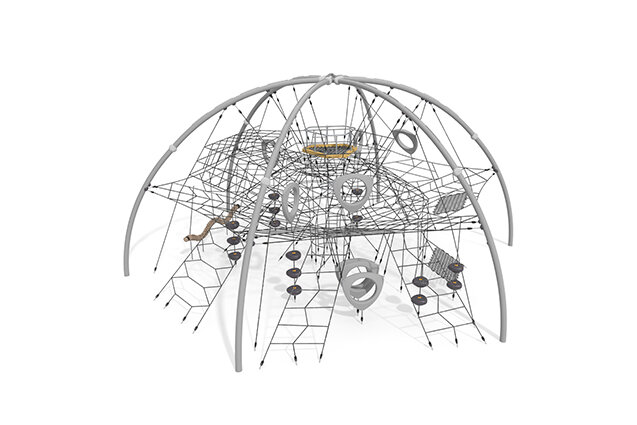 3D rendering af Klatrenet - Acrobat kuppel 3 grå/sort