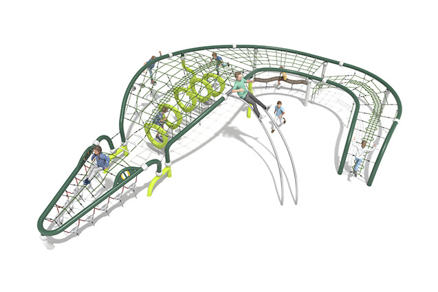 3D rendering af Klatreanlæg - Organiq krokodille