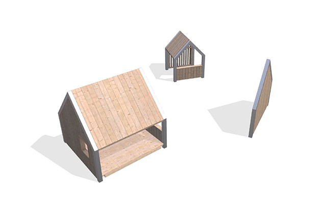 3D rendering af Legehus - Arthur pakke 1